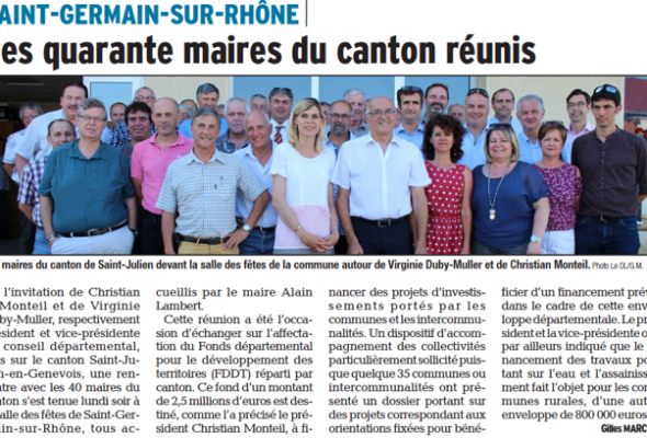 Réunion des maires du canton de St-Julien-en-Genevois à St-Germain-sur-Rhône