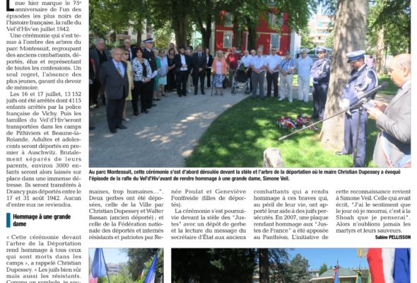 Cérémonie à la mémoire des victimes des crimes racistes et antisémites à Annemasse