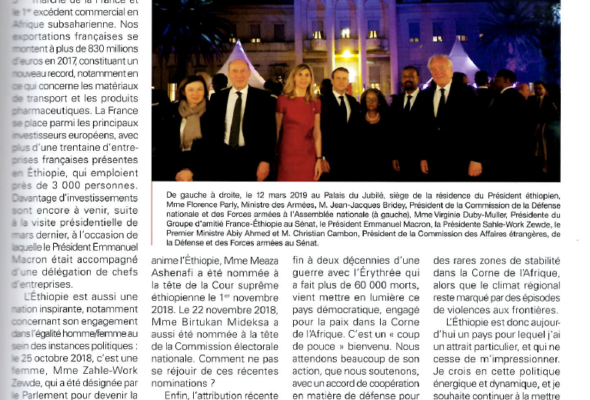 Une nouvelle ère pour les liens franco-éthiopiens (La Lettre diplomatique)